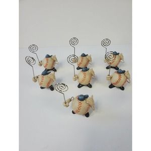 7 Small Baseball picture holder Guy's with black shoes blue backwards hat